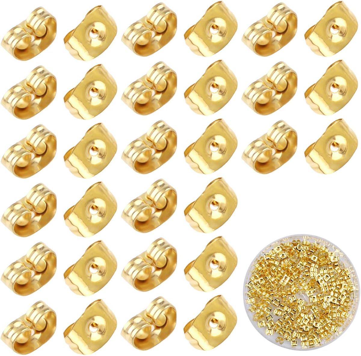8 Stück Gold Ohrstecker Verschlüsse TUIOLUI Flacher