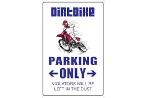 StickerPirate Dirt Bike Parking Only Dirtbike 8" x 12" Metal Novelty Sign Aluminum NS 044