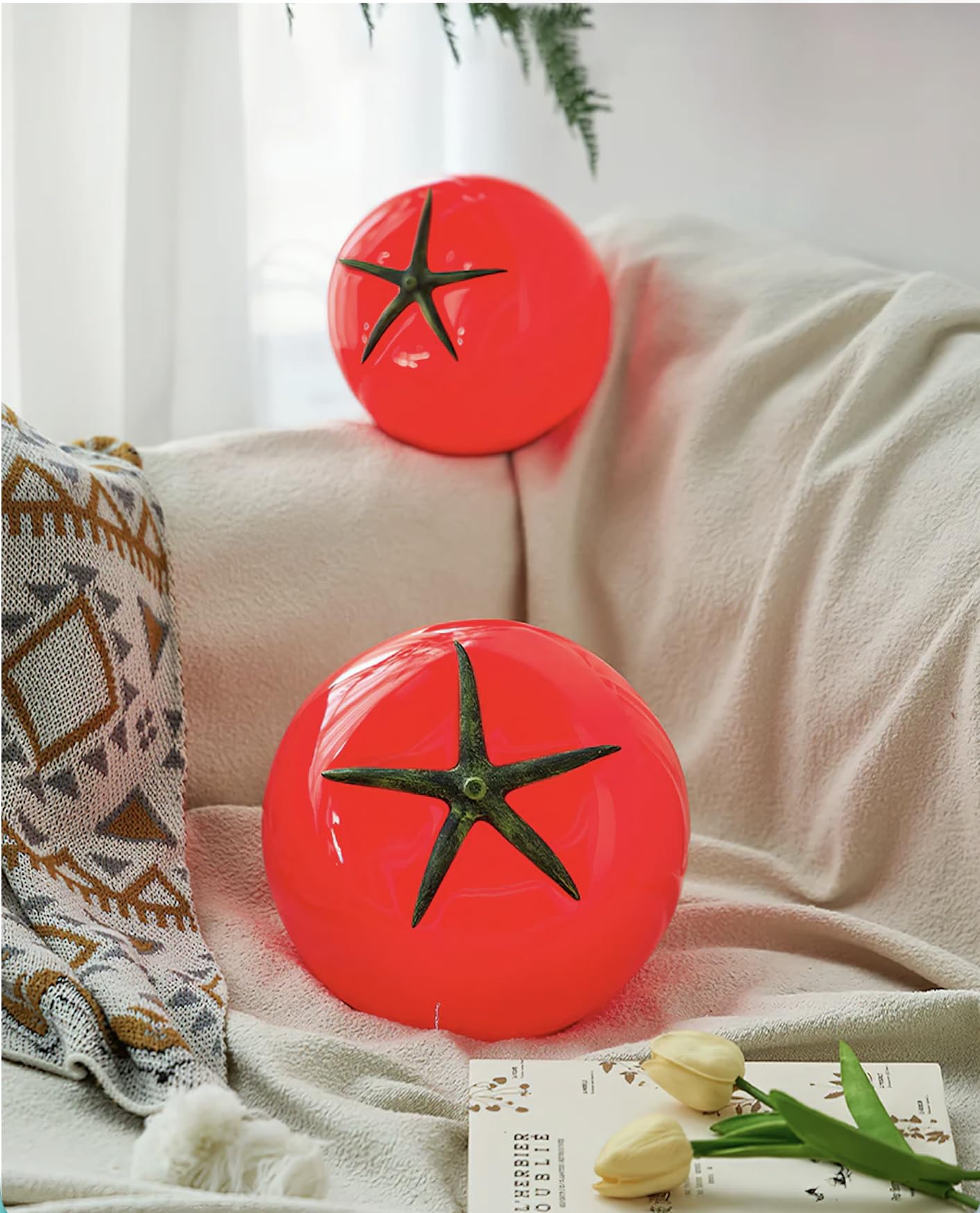 Photo 1 of ***FACTORY SEALED***Habibay RGB Tomato Lamp Night Light with Remote - 16 Colors, Red Light Sleep Lamp with USB Charging (8.2 x 8.2 inch), Fruit Table Decor for Bedroom, Desk, Home, Cute & Unique Gift