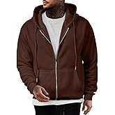 JMIERR Mens Full Zip Casual Cotton Hooded Fleece Drawstring Hoodies Pullover Sweatshirts Casual Long Sleeve Shirts