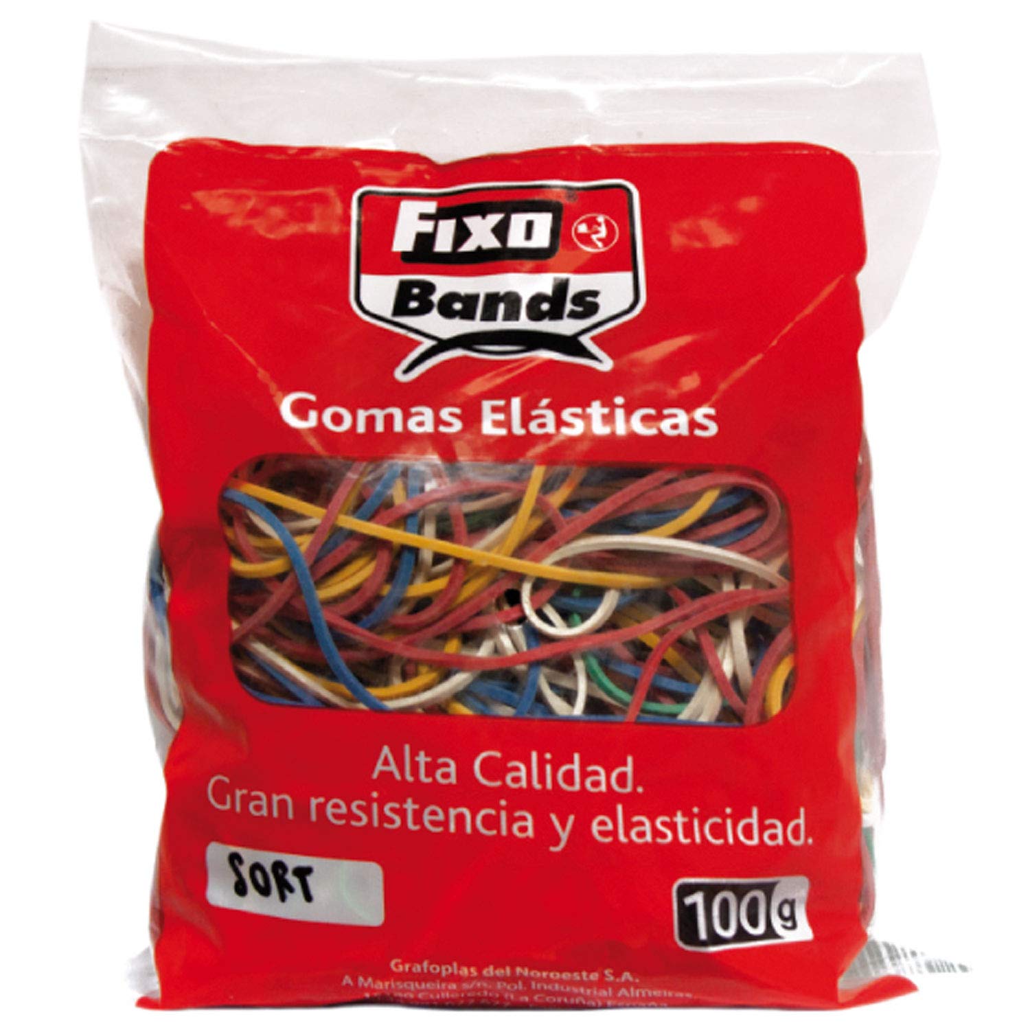 Fixo 145099 Elastic Rubber Bag, Multicoloured, Assorted Sizes