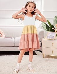 Arshiner Toddler Summer Dress Cotton High Low Hem