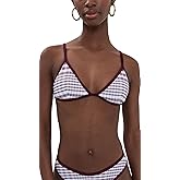 Good American Women's Plaid Bikini Top