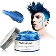 Blue Hair Color Wax Pomades 4.23 oz - Natural Hair Coloring Wax Material Disposable Hair Styling Clays Ash for Cosplay, Party (Blue)