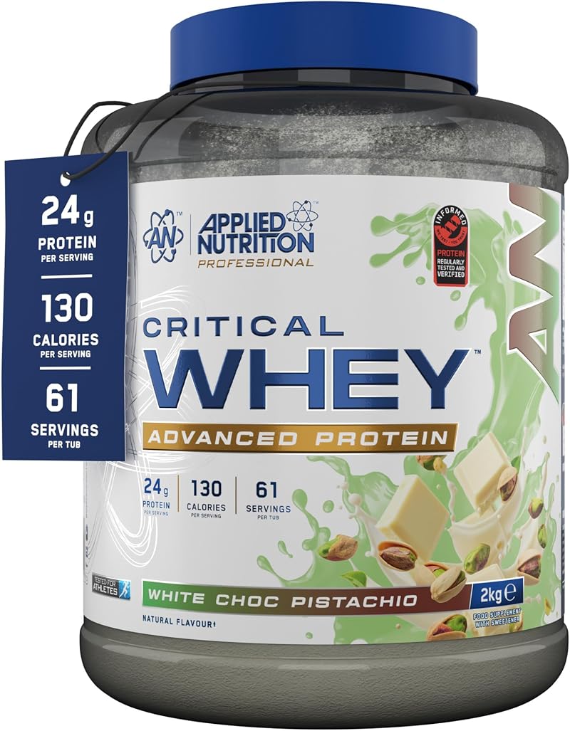 Applied Nutrition Critical Whey Protein Powder 24g Per Serving 2Kg White Choc