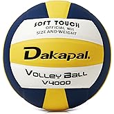 Dakapal Official Size 5 Indoor Competitive Volleyball, Professional Soft Volleyball (Without Pump)