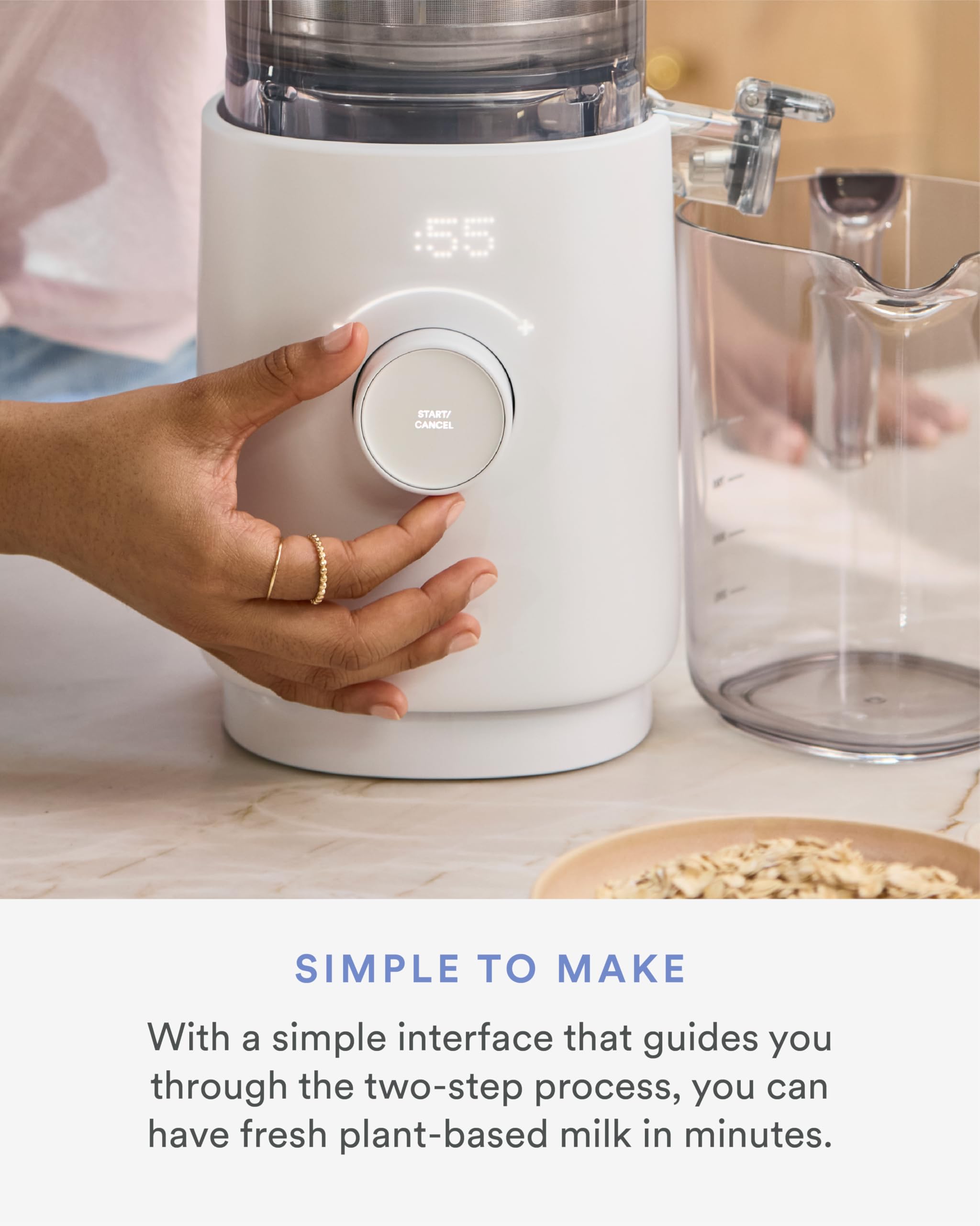 Nama M1 Máquina para hacer leche vegetal – Máquina para hacer leche casera de avena, semillas y nueces – Leche de calidad barista de textura suave y cremosa en minutos – Mezclas y cepas en un solo recipiente – Fácil de limpiar