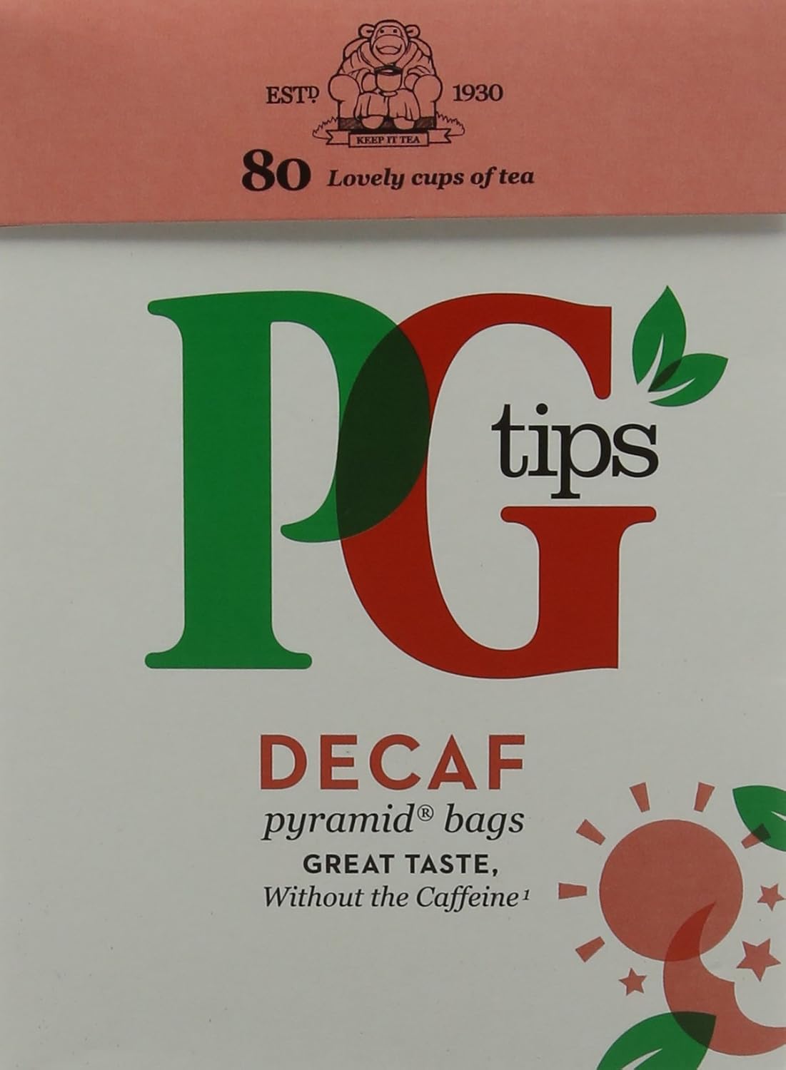 PG Tips Decaf Pyramid Tea Bags (Pack of 1, Total 80 Tea Bags) Amazon