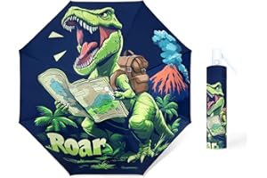 decalsweet Kids Folding Umbrella Toddler Umbrella with UV Protection Portable Auto Open/Close Anti-rebound Safe Design Windproof, Compact, Lightweight Cute Umbrella for Girls & Boy