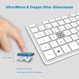 B.FRIENDIT KB1430-SVWH-FR Membrane USB Keyboard 104 Keys AZERTY French Layout view 2