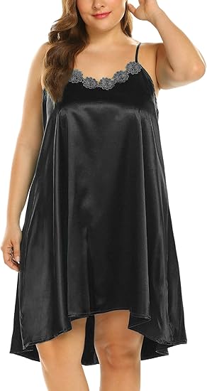 plus size satin slip dress