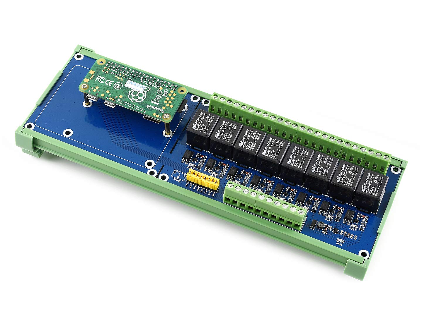 Waveshare RPi Relay Board(B) with 8-ch Relay, RPi Power, 40PIN GPIO, Compatible with Raspberry Pi, Jetson Nano