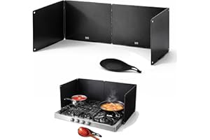 3 Sided Splatter Guard for Stove Top, Large Stainless Steel Stove Splash Guard, Oil & Grease Splatter Guard, Kitchen Backspla