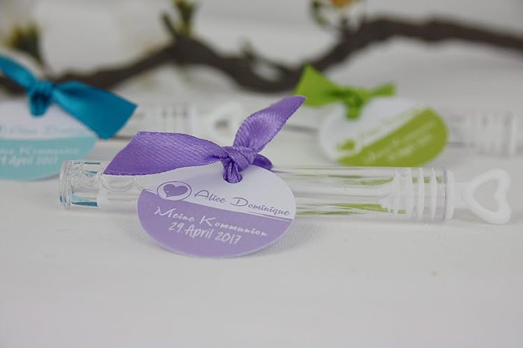 Gastgeschenk zur Kommunion, Konfirmation, Firmung, Taufe Seifenblasen Personalisiert