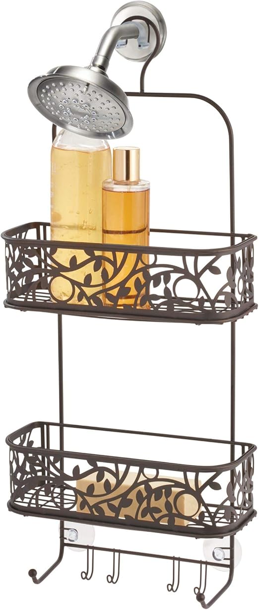 iDesign Vine Metal Wire Hanging Shower Caddy, Extra Wide