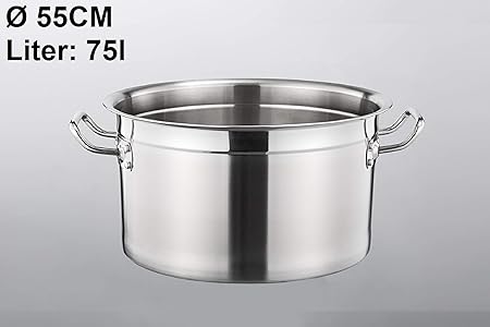 Euro Tische Gastronomie Kochtopf Suppentopf - 30 bis 100 Liter Edelstahl Kochtöpfe - ideal geeignet für ALLE Herdarten & groß