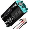 RUTNRIXA 500W Power Inverters Peak 1000W 12V DC to 110V AC Converter for Vehicles USB-C/PD 25W Fast Charging Ports Car Charge
