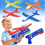 Winstico 4 Pack LED Foam Airplane Launcher Toy for Kids 4-12