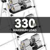 KINGRACK 3 Step Folding Ladder Steel Non-Slip Wide Pedal Handle White Portable view 3