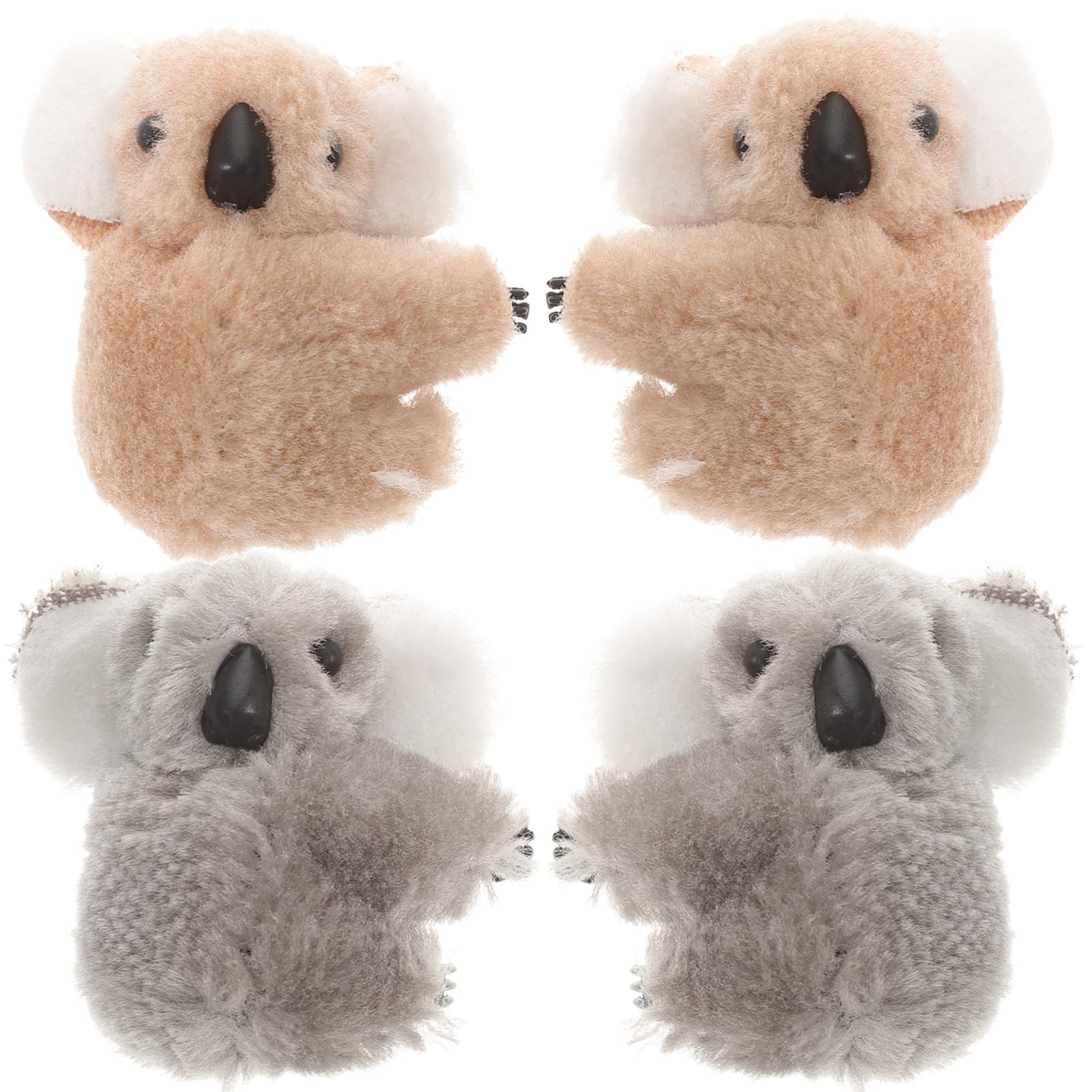 Lurrose 4pcs Koala Hair Barrettes Plush Hair Clips Plush Animal Hairpins Irregular Hair Jaw Clamps Cute Hair Accessories for Women Girls Kids Child