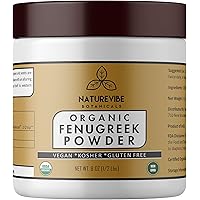 Naturevibe Botanicals USDA Organic Fenugreek Seed Powder (8 ounces) - Methi Seeds Ground | Trigonella Foenum Graecum…