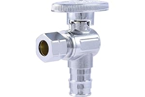 Sharkbite 1/2 Inch (3/8 Inch OD) Expansion Angle Stop Valve Connector for PEX-A Pipe, Brass Plumbing Fittings, Stop Valve for