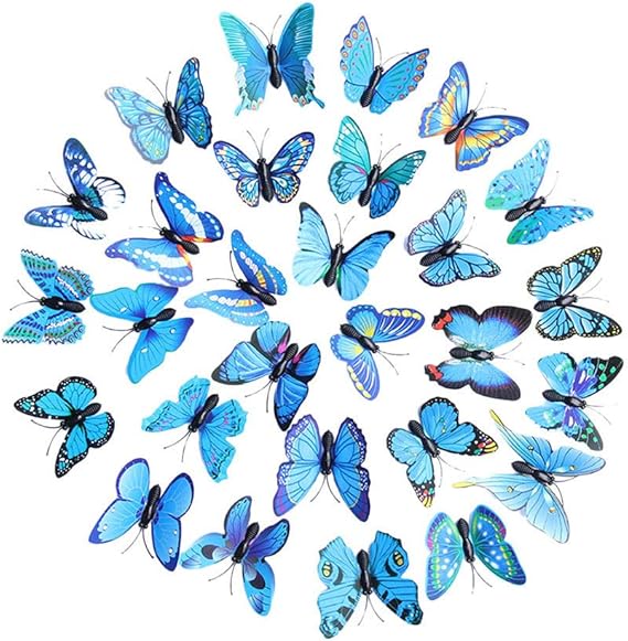 Download Home Garden 50pcs 3d Butterfly Stickers Diy Random Color 6cm Wall Sticker Room Decorations Home Decor