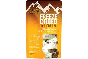 ROCKY MOUNTAIN FREEZE DRY Freeze Dried Ice Cream - Vanilla, Strawberry, Chocolate, Cookies, Cookie Dough, Birthday Cake, Cotton Candy - Rocky Mountain Artisan Crafted Freeze Dried Ice Cream with Simple Organic Ingredients (1 OZ, Chocolate Chip Cookie Dough)