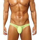PAIZH Men's Sexy Low Rise Briefs See-through Ice Silk Bikini Soft Sheer Bulge Pouch Underwear