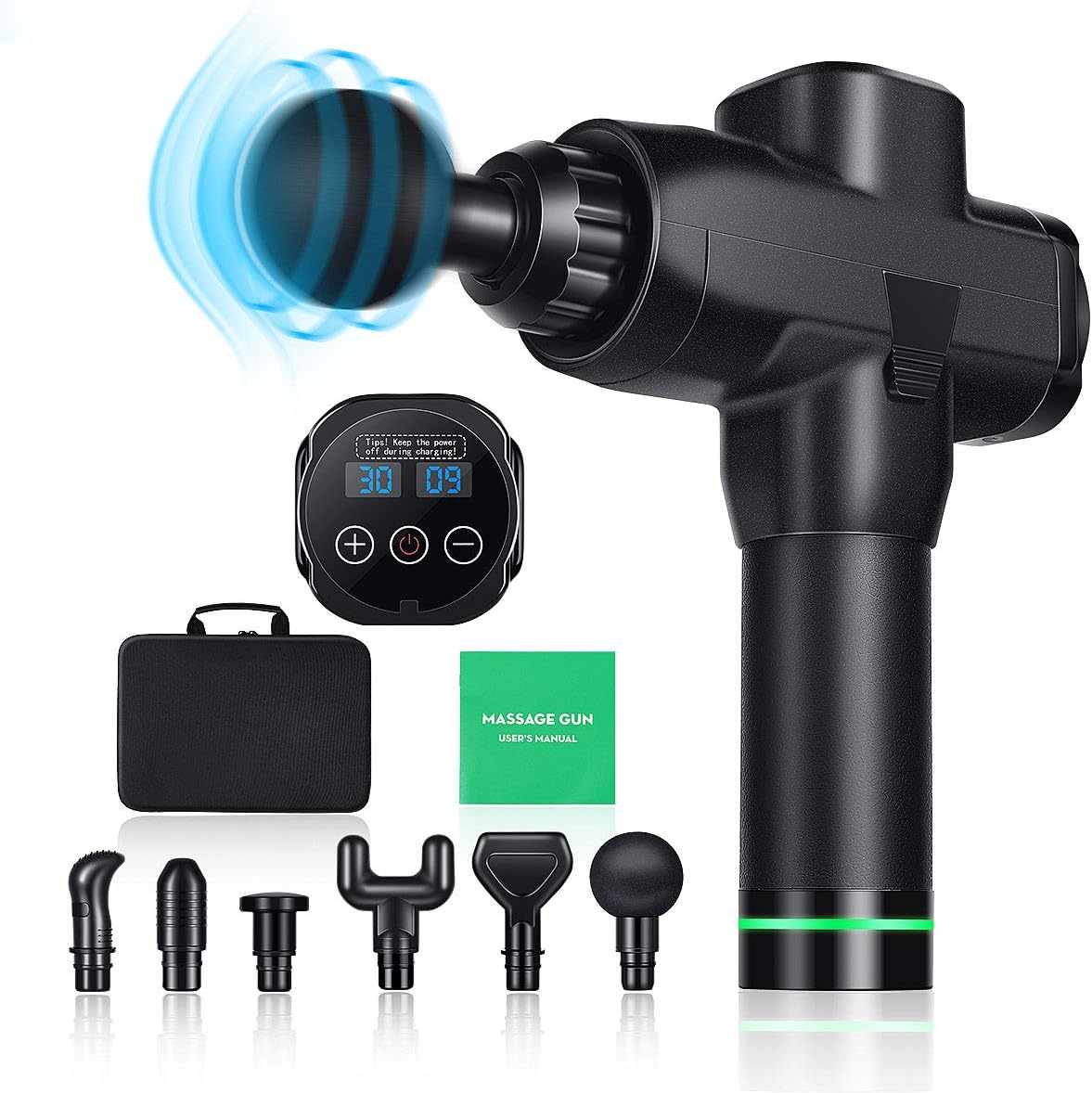 Massage Gun Carrying Case 10 Hours Runtime 30 Speeds Adjustable LED