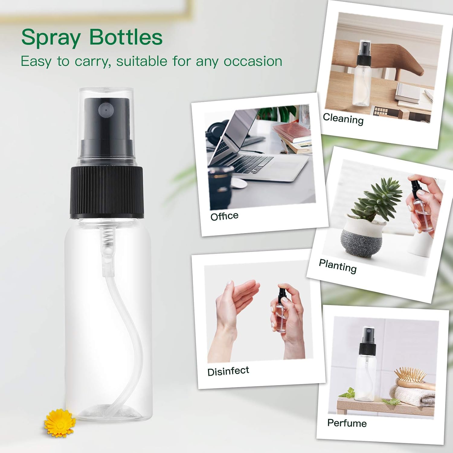 Toureal 30ML Fine Mist Spray Bottle 12pcs Empty Travel Small Mister Refillable Dispenser Spritzer Container for Cosmetics (Clear/Transparent) - Image 3