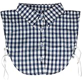 Vpang Women's Stylish Detachable Half Shirt Blouse False Collar Plaid Shirt Dickey