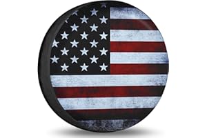 YZ-MAMU Spare Tire Cover American Flag Polyester Universal Waterproof Corrosion Protection Wheel Covers for Trailer RV SUV Truck and Many Vehicles 15 inch