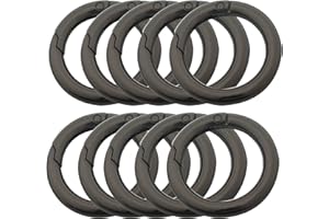 Bytiyar 3/2.5/2/1.5 inch Big Round Carabiners Clips Metal Trigger Spring O Rings Snap Hooks DIY Charms Accessory for Keychains Bags Purses Crafts Making