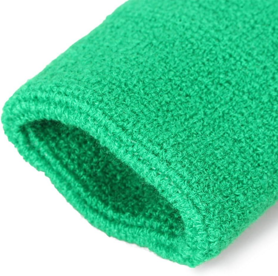 Mallofusa 10 Pack Colorful Sports Basketball Football Absorbent Wristband Party Outdoor Activity (Green): Clothing