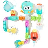 EazierWizter STEM Building Bath Toys for Kids Ages 3-8 | DIY Water Pipe Assembly Kit with Suction Cups | Educational Bathtub Toys for Toddlers 3+ | Creative Tub Time Birthday Gifts for Boys &amp; Girls