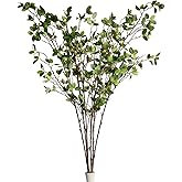 DVGUN 6 Branches Artificial Stems for Vase 43 inch Faux Greenery Plant Fake Stems Leaf for Fake Tree Branches