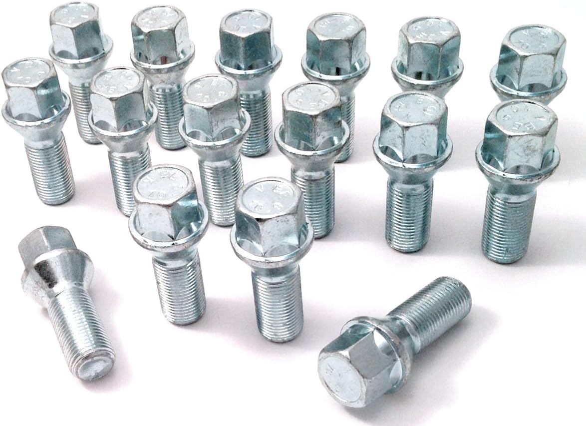 M14x1.25 Radschrauben Schwarz Alufelgen-Verriegelungsschrauben Für MINI (ab 2006) – M14x1.25, Schwarz Verzinkt, 5-tlg. Set, Diebstahlschutz Radbolzen M14x1 5 Kegelbund