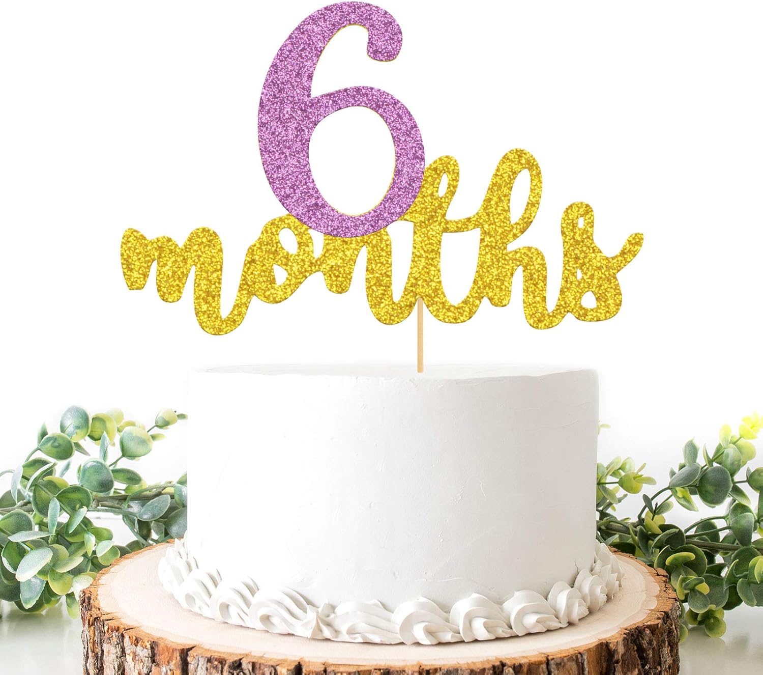 Amazon Com Helewilk 6 Months Cake Topper Happy 1 2 Birthday Golden Happy 6 Months Sign Baby Shower Kids Birthday Party Decorations Double Color Home Kitchen
