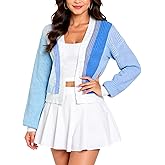 COOLOYA Women's Color Block Open Front Rainbow Light Cardigan Long Sleeve Chunky Knit Sweater Loose Cropped Tops