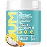 RAW Pre Workout Powder, Thavage (Beach Bum) - Chris Bumstead Sports Nutrition Supplement for Men & Women - Cbum Pre Workout for Working Out, Hydration, Mental Focus & Energy - 40 Servings