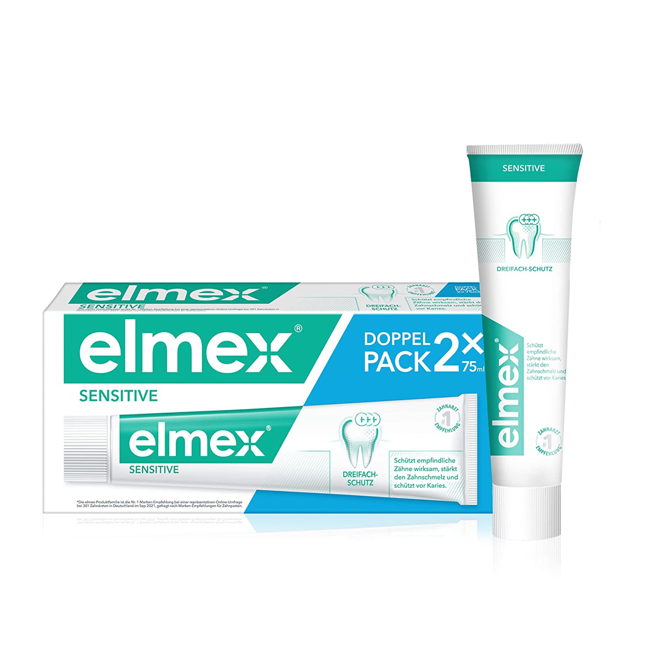 Elmex Sensitive Toothpaste Paste for Sensitive Teeth Unflavoured 2 Pack 150ml