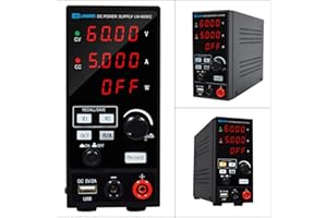 LWLONGWEI DC Power Supply Variable,Programmable Memory Function 60V 5A 300W Adjustable Switching Regulated DC Bench Power Supply with 4-Digits LED Power Display 5V/2A USB Output, Coarse and Fine