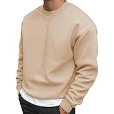 JMIERR Men's Fleece Crewneck Sweatshirt Casual Long Sleeves Cotton Warm Basic Pullover Fashion Shirts