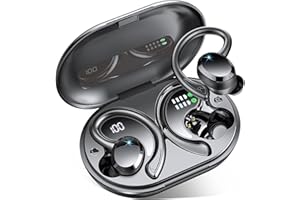 RULEFISS Wireless Earbuds Bluetooth Headphone Sport, 2024 Bluetooth 5.3 Earbud 14.2mm Driver Stereo Over Ear Buds, 48Hrs Earphone with Earhook, Noise Cancelling Mic, IP7 Waterproof Headset for Workout/Running