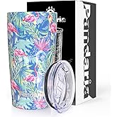 20 oz Stainless Steel Vacuum Insulated Tumbler with Lid - Double Wall Travel Mug Water Coffee Cup for Ice Drink & Hot Beverage, (Flamingo)