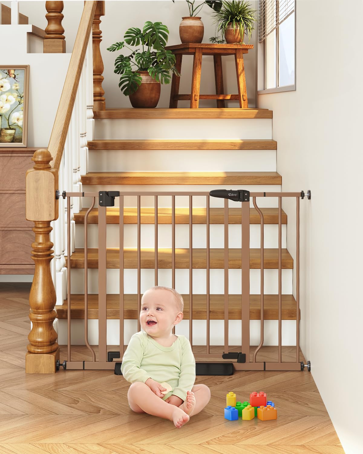 Cideny Baby Gate No Drilling, 29"-40" Dog Gate Indoor for Stairs & Doorways