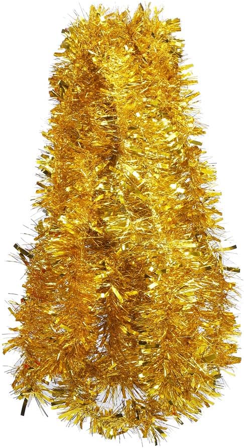 Wreaths, Garlands & Swags - DECORA Gold Tinsel Garland for Christmas Tree Decorations Wedding Birthday Party Supplies 33 FEET