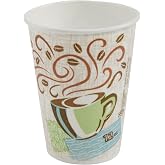 Dixie PerfecTouch 12 oz. Insulated Paper Hot Coffee Cup by GP PRO (Georgia-Pacific), Coffee Haze, 5342CDSBP, 160 Cups Per Case, Coffee Haze Design