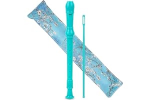 Jasenna Recorder Instrument for Beginner Kids Adults,8-Hole Soprano Descant Recorder Music Flute with with Cleaning Rod & Leather Case For School Student Home Entertainment(2-Peach Blossom)
